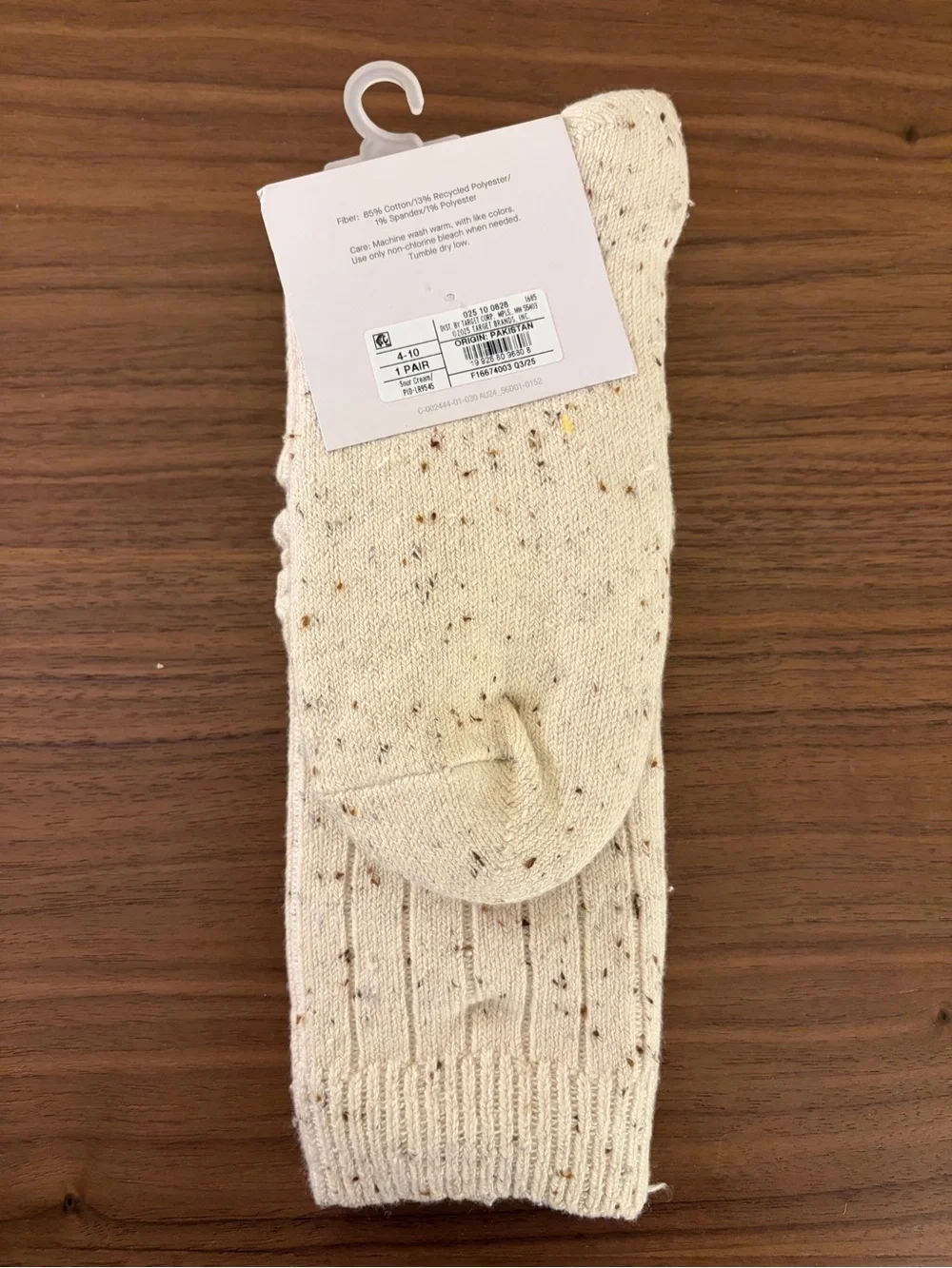 Auden Women’s Slouch Crew Boot Socks Size 4-10 Sour Cream Speckled New